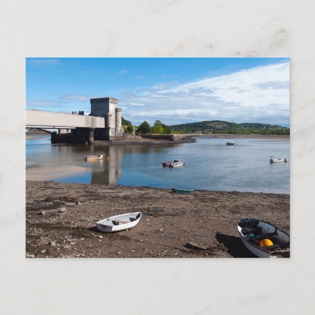River Conwy Rail Bridge and Tower Postcard (Front)