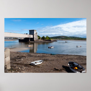 River Conwy Rail Bridge and Tower Poster