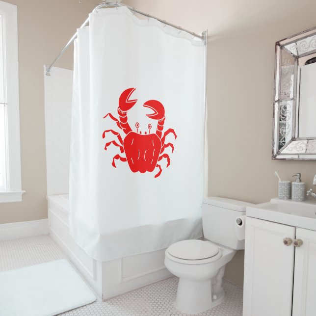 River Crab Shower Curtain (In Situ)
