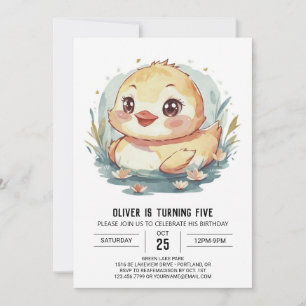 River Custom Duck Birthday Invitation