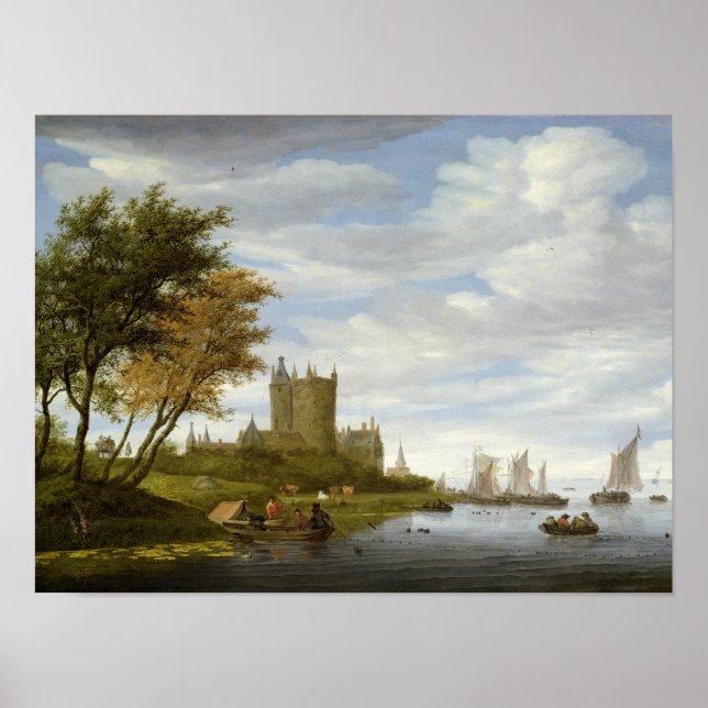 River Estuary with a castle Poster (Front)