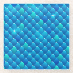 river fish scales glass coaster