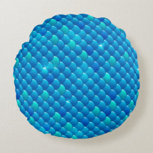 river fish scales round cushion
