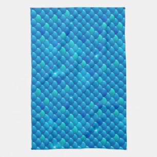 river fish scales tea towel