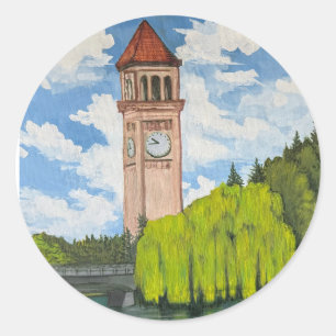 River Front Park View Classic Round Sticker