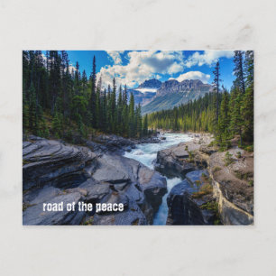 River - Green forest - Rock - Quote Mix Postcard