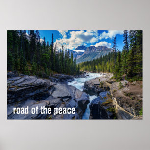 River - Green forest - Rock - Quote Mix Poster