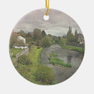 River Hafren in Newtown, Powys Ceramic Tree Decoration