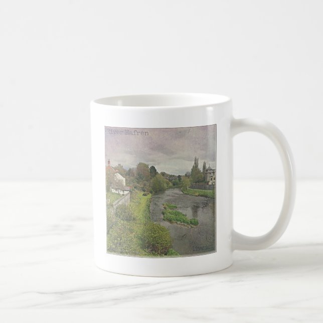River Hafren in Newtown, Powys Coffee Mug (Right)