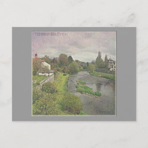 River Hafren in Newtown, Powys Postcard