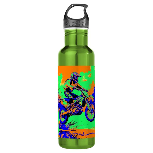 River Hopping - Motocross Rider  710 Ml Water Bottle (Front)