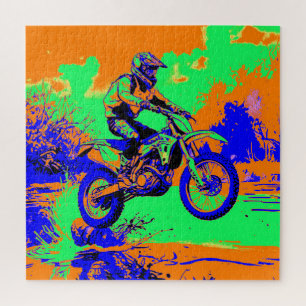 River Hopping - Motocross Rider  Jigsaw Puzzle