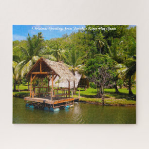 River Hut Guam.Christmas Greetings Jigsaw Puzzle