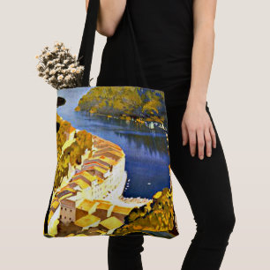 River in Italy Colourful Painted Art Tote Bag