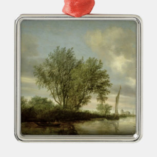 River Landscape, 1645 Metal Ornament