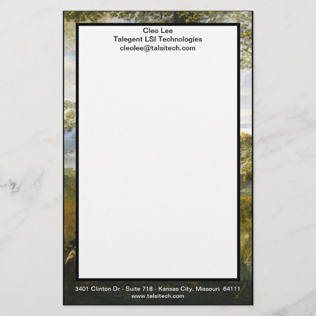 River Landscape By Annibale Carracci Stationery (Front)