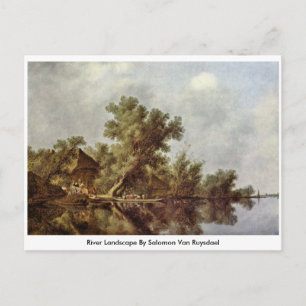 River Landscape By Salomon Van Ruysdael Postcard