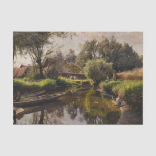River Landscape in the Spreewald by Peder Monsted  Tissue Paper