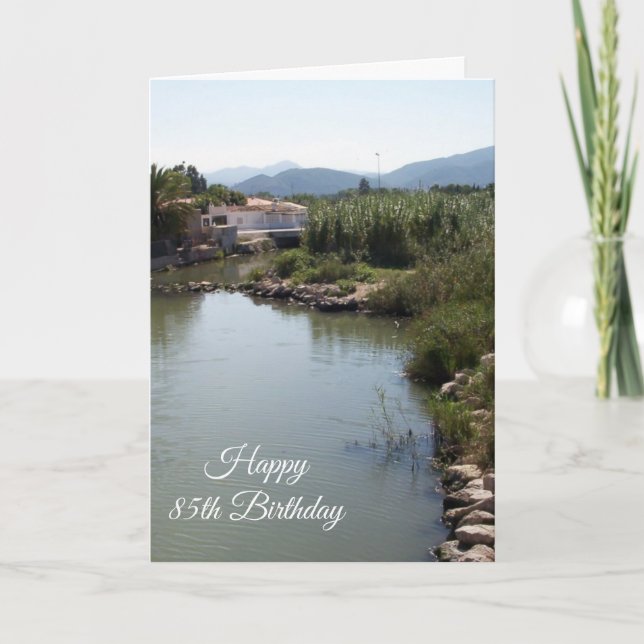 River Landscape Personalised 85th Birthday Card (Front)