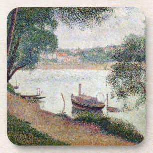 River Landscape with a boat Coaster