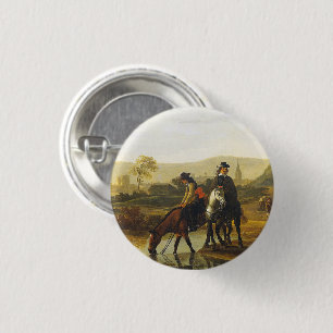 River landscape with riders Aelbert Cuyp 3 Cm Round Badge