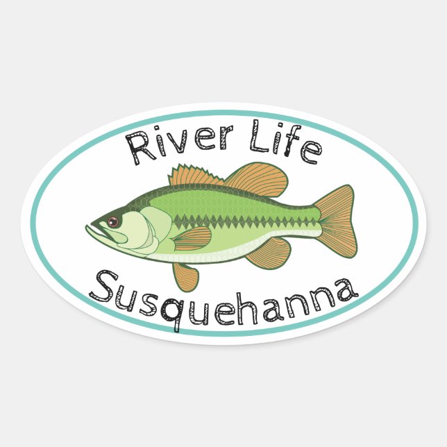 River Life Largemouth Bass - Susquehanna Oval Sticker (Front)