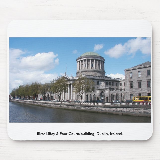 River Liffey & Four Courts, Dublin Ireland. Mouse Pad (Front)