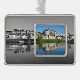 River Loire at Amboise in France Postcard Square S Silver Plated Framed Ornament