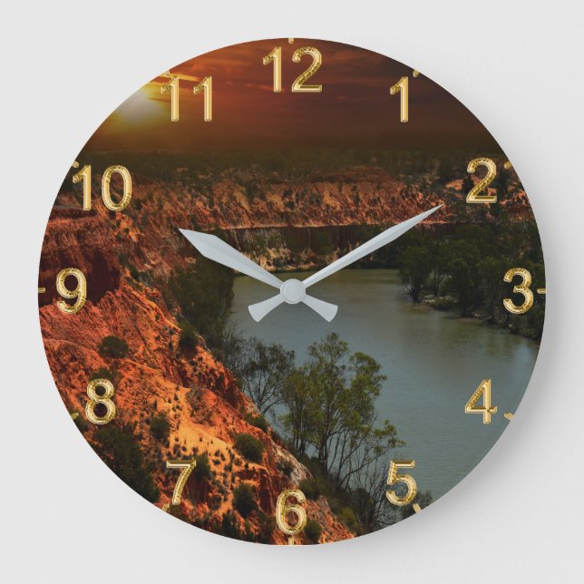 River Murray Australia Sunset, Wall Clock (Front)
