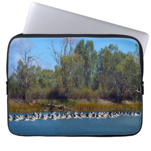 "River Murray's Fishermen: A Pelican Gathering" Laptop Sleeve