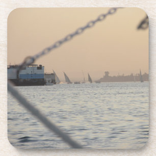River Nile Sunset Hard Plastic Coaster