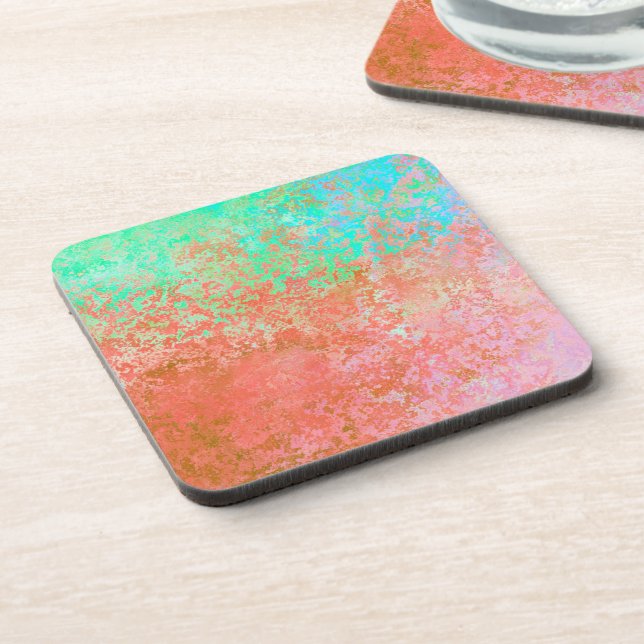 River of Fire Orange Alcohol Ink Abstract Coaster (Left Side)
