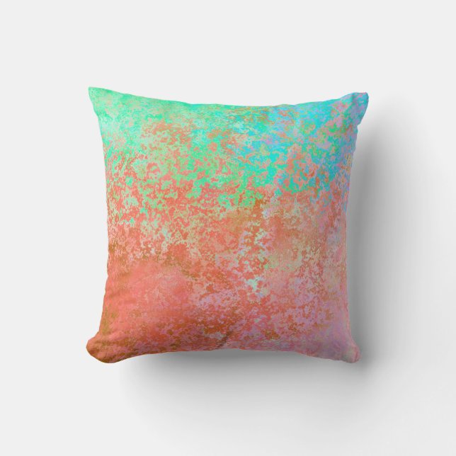 River of Fire Orange Alcohol Ink Abstract Cushion (Front)
