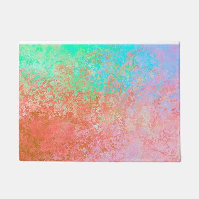 River of Fire Orange Alcohol Ink Abstract Doormat (Front)