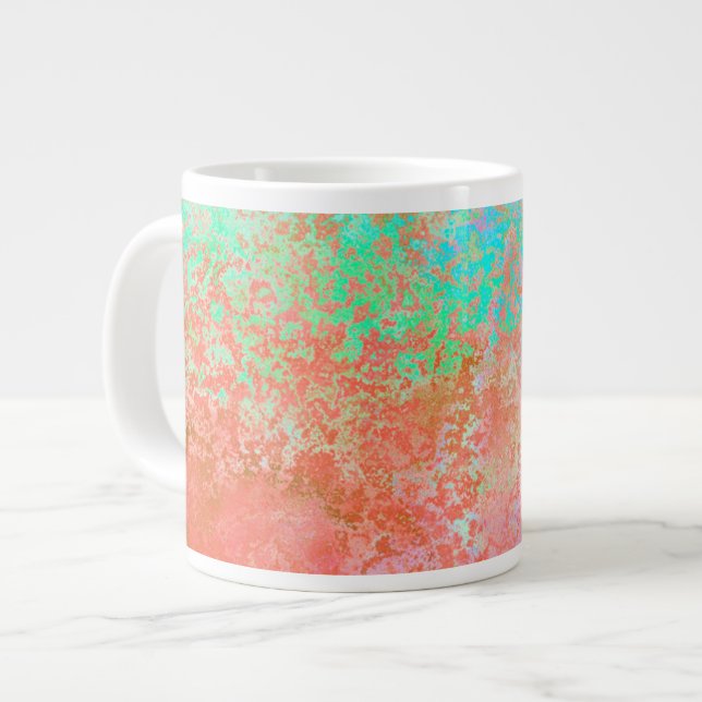 River of Fire Orange Alcohol Ink Abstract Large Coffee Mug (Front Left)