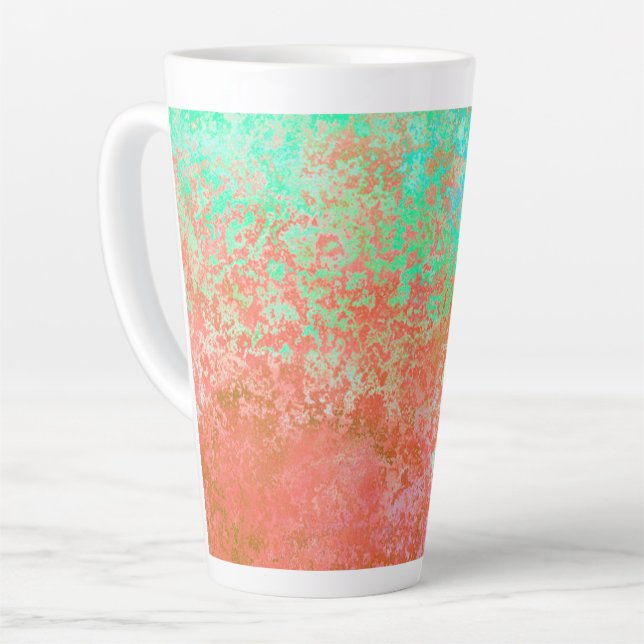 River of Fire Orange Alcohol Ink Abstract Latte Mug (Left Angle)