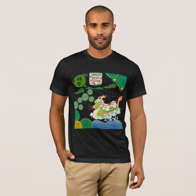 River of Rising Dragons black T-Shirt (Front Full)