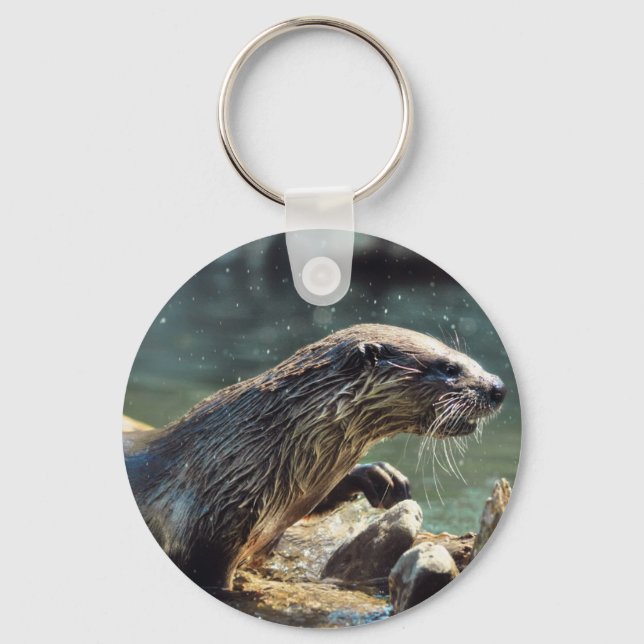 River Otter Animal-lover's Wildlife Photo Key Ring (Front)