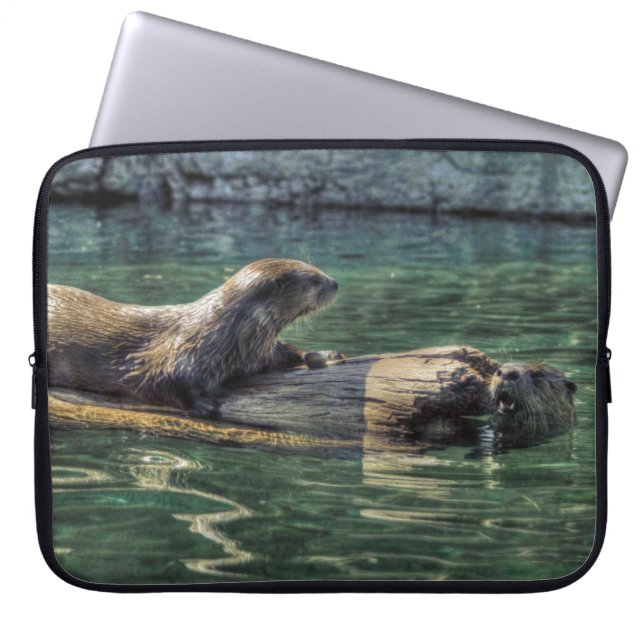 River Otter Animal-lover's Wildlife Photo Laptop Sleeve (Front)
