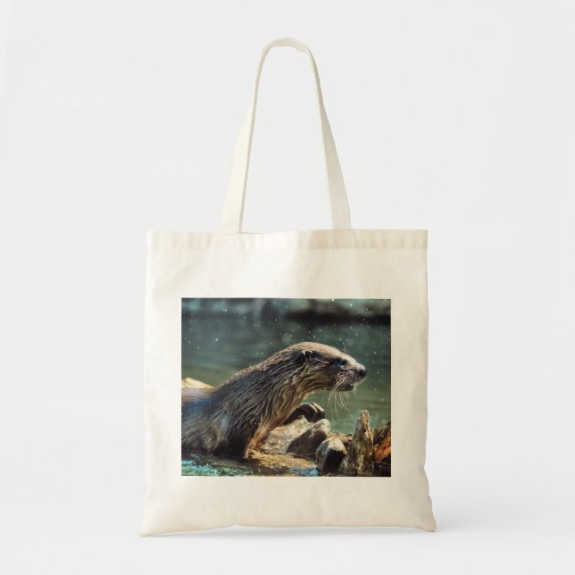 River Otter Animal-lover's Wildlife Photo Tote Bag (Front)