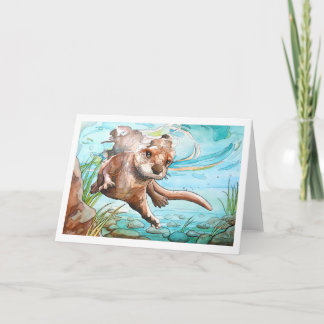 River Otter Art Card - Blank