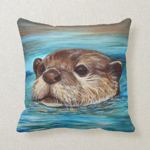River Otter Painting Cushion