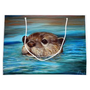 River Otter Painting Large Gift Bag