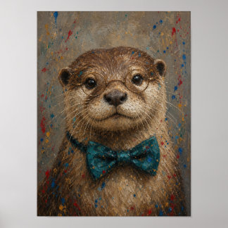 River Otter Wall Art — Dapper Oil Painting Portrai