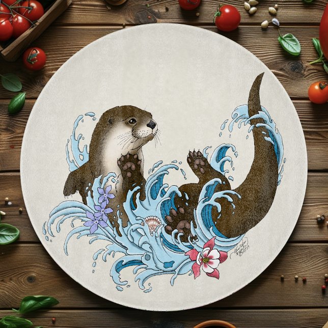River Otter Water Cute Cutting Board (Creator Uploaded)