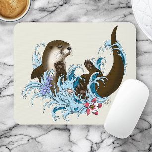 River Otter Water Cute Mouse Pad