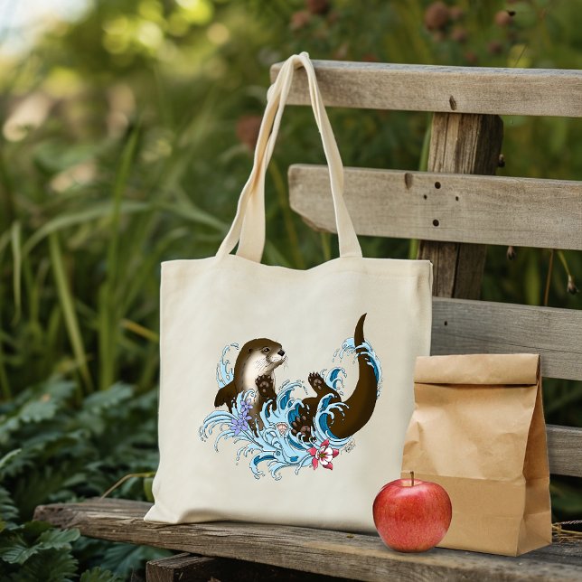 River Otter Water Cute Tote Bag (Creator Uploaded)