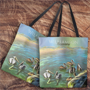 River Pelicans 0330 Tote Bag