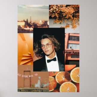 River Phoenix Orange Aesthetic  Poster