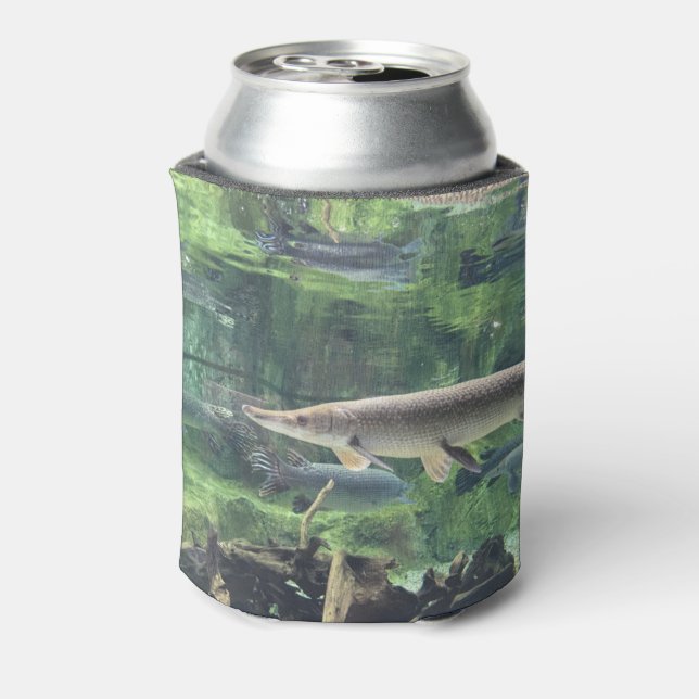 River Pike Fish Clear Water Photo Can Cooler (Can Back)